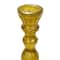 Hello Honey® 6" Tall Embossed Chartreuse Reclaimed Glass Taper Holder